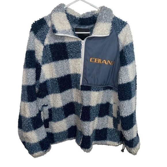 CBIANA blue and white fleece Full Zip Jacket - Picture 1 of 13
